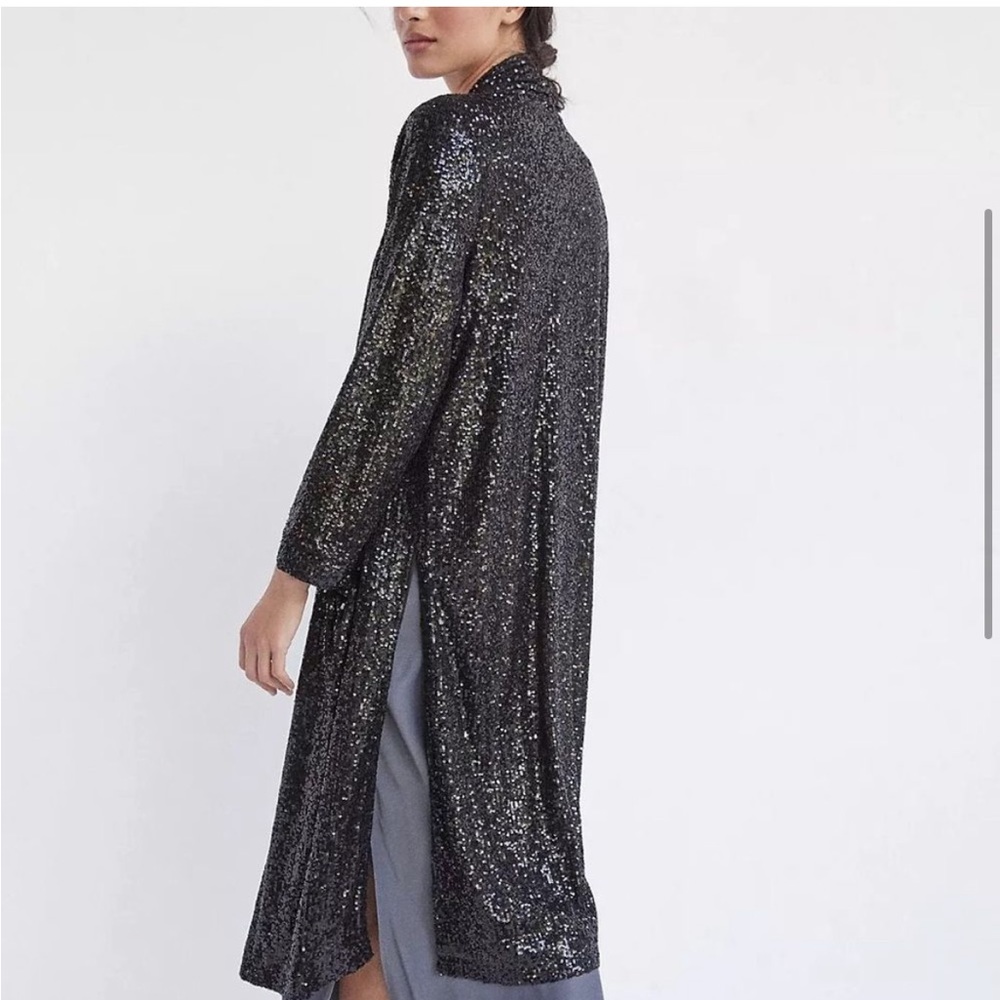 Anthropologie BB Dakota Black Sequin Duster - Picture 9 of 9